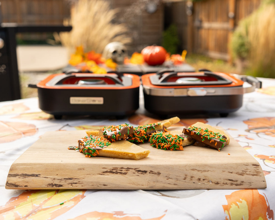 Sponge Toffee Dipped in Melted Chocolate & Halloween Sprinkles