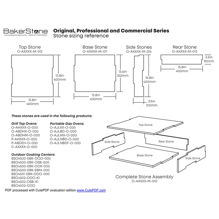 Original, Professional, and Commercial Series Rear Stone