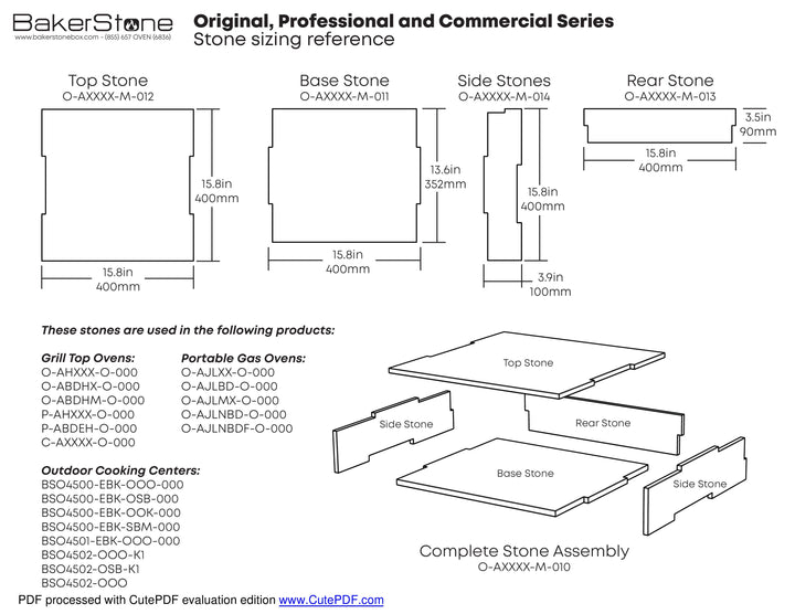 Original, Professional, and Commercial Series Side Stone